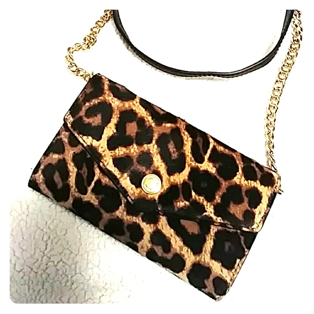 Michael Lord Leopard Print Small Crossbody